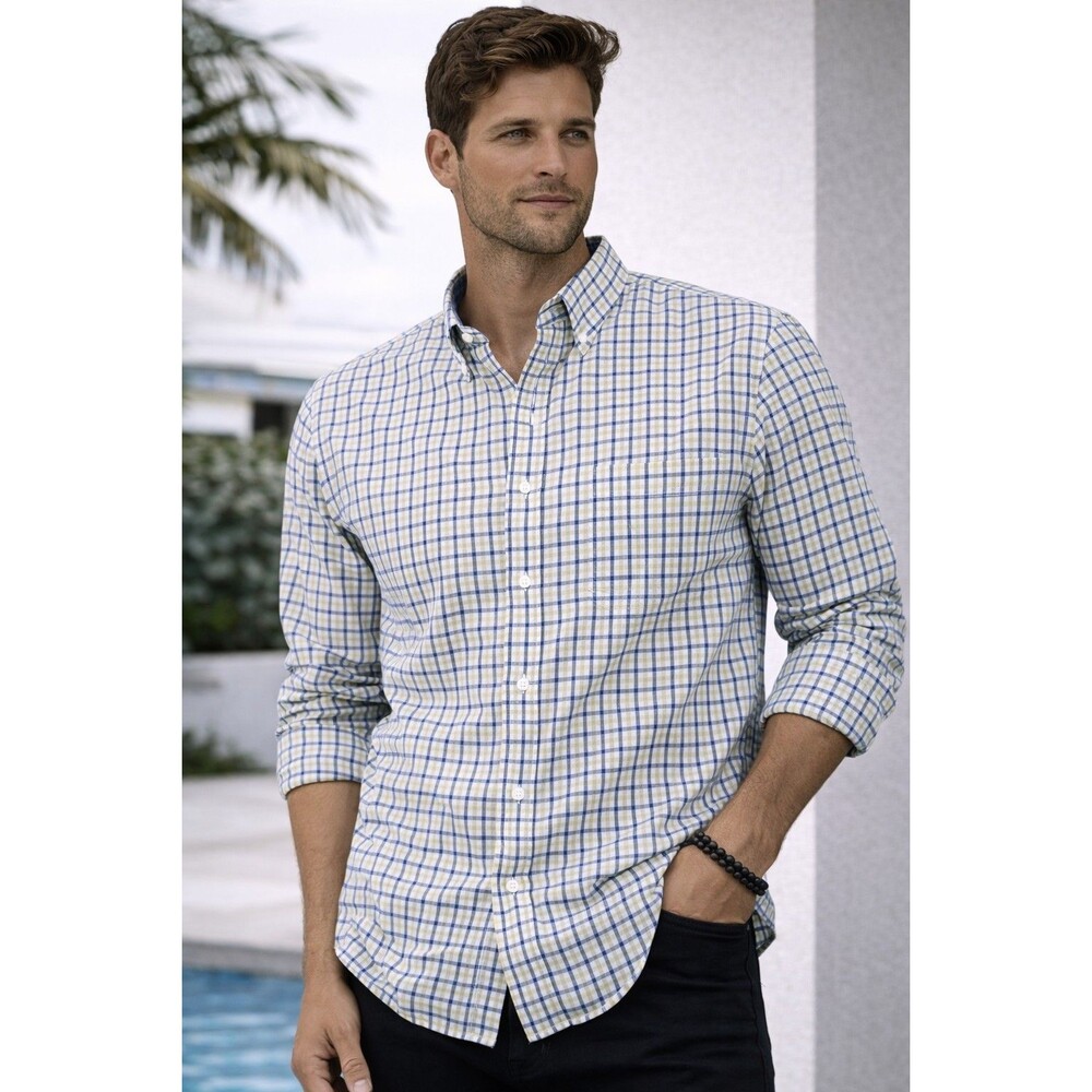 Brooks Brother All Cotton Men Shirt Long Sleeve Size L